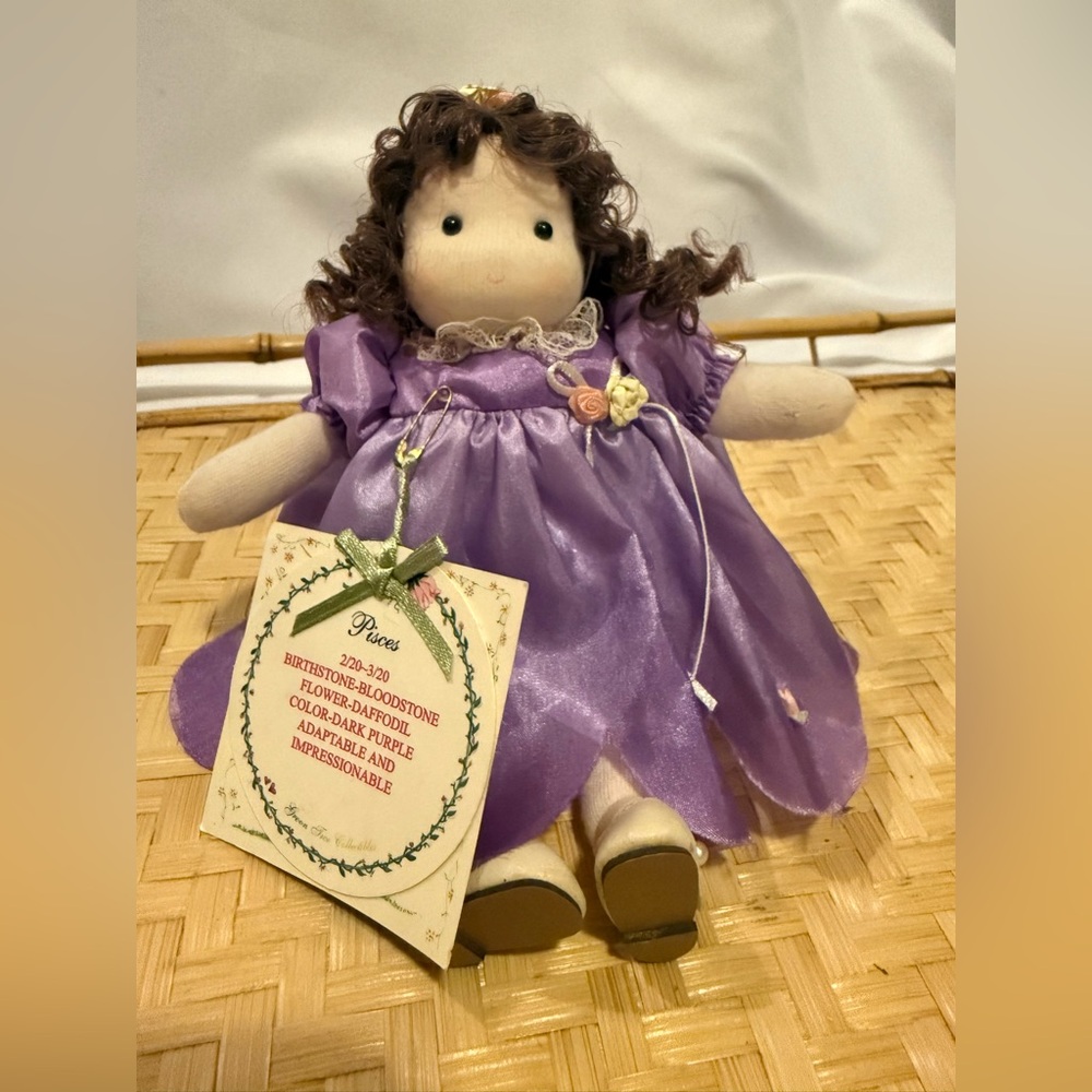 Vintage Pisces Zodiac Doll by Green Tree (1989–1992) w/ Tag –8”